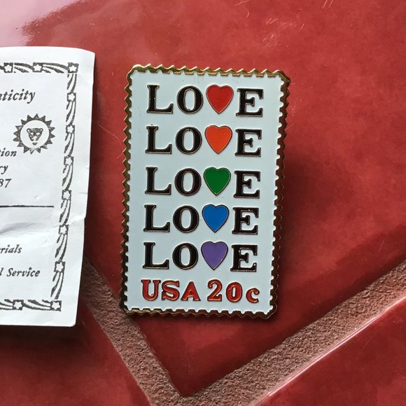 USPS Vintage Love Stamp Pin Authenticity Certificate, NEW - Picture 3 of 16
